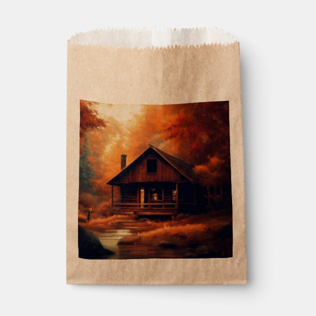 Bolsa De Papel Otoño/otoño/Halloween/pintura rústica (Anverso)