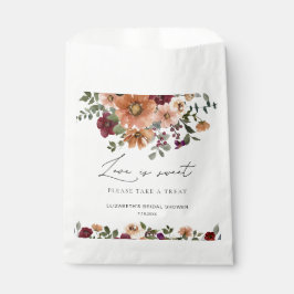 Bolsa De Papel Otoño Terracota Burdeos Floral El Amor es Dulce