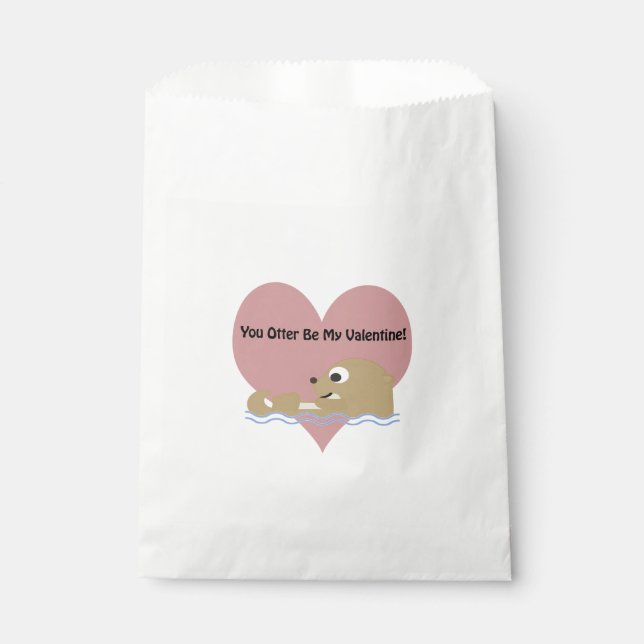 Bolsa De Papel Otter Be My Valentine (Anverso)