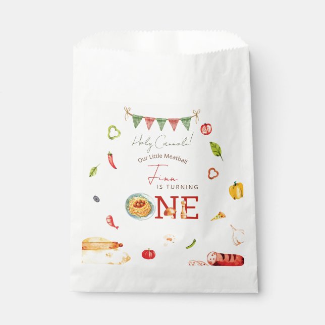Bolsa De Papel Our Little Meatball 1st Birthday (Anverso)
