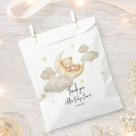 Bolsa De Papel Over the Moon Teddy Bear Baby Shower