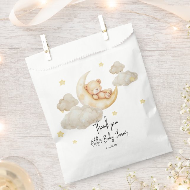 Bolsa De Papel Over the Moon Teddy Bear Baby Shower  (Subido por el creador)