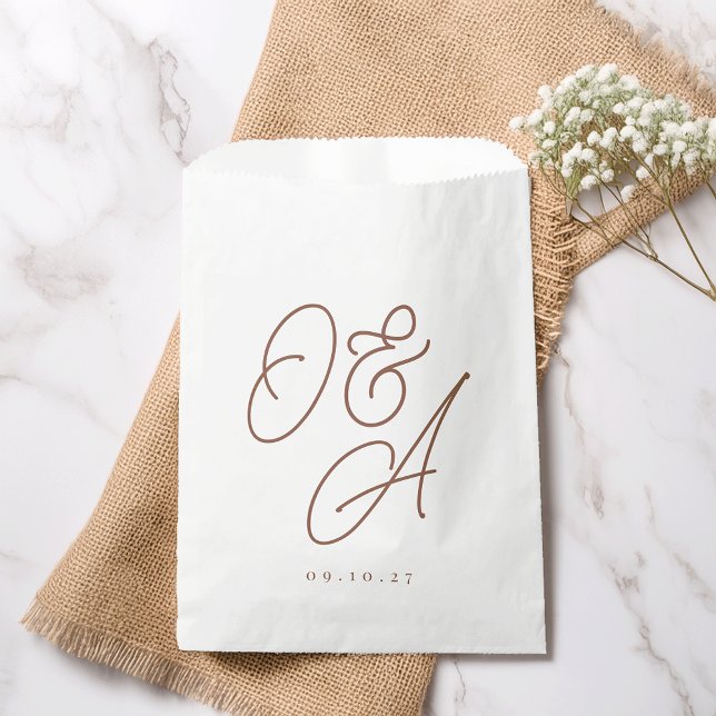Bolsa De Papel Oxido | Script Watermark Monogram Boda (Subido por el creador)