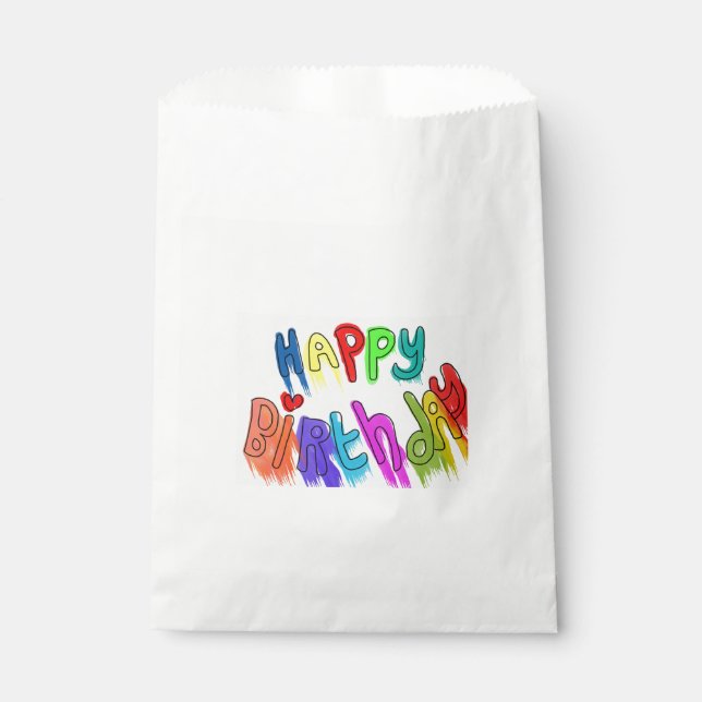 Bolsa De Papel Paint Drin Happy Birday (Anverso)