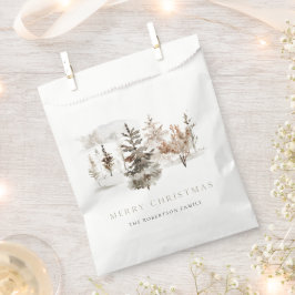 Bolsa De Papel Paisaje invernal acuarela de los navidades