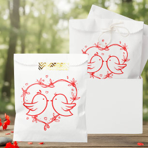 Bolsa De Papel Pájaros de Amor Caprichosos Jardín Bohemio de Cora