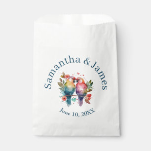 Bolsa De Papel Pájaros del Amor Acuarela Pasteles