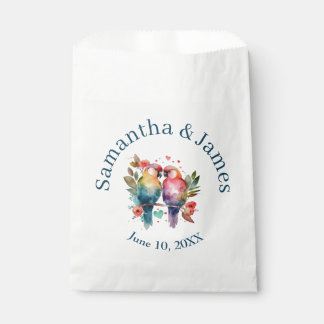 Bolsa De Papel Pájaros del Amor Acuarela Pasteles