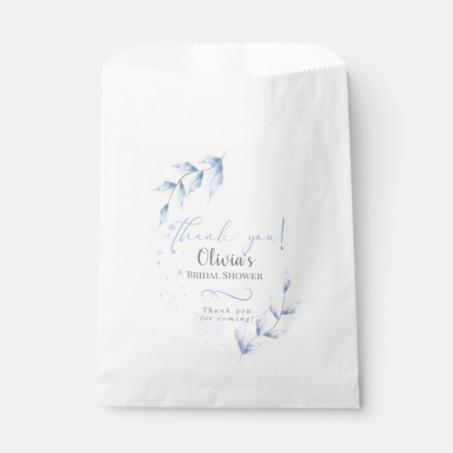Bolsa De Papel Pale Lilac Dusty Blue Foliage Bridal Shower (Anverso)