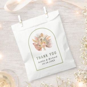 Bolsa De Papel Palm, pampas hierba sage verde Gracias boda