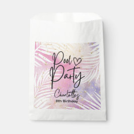 Bolsa De Papel Palm Pastel Tropical Piscina Arcoiris Fiesta Cumpl