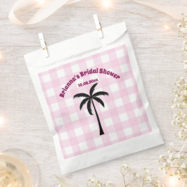 Bolsa De Papel Palm Tree White Pink Checkpoint Bridal Shower