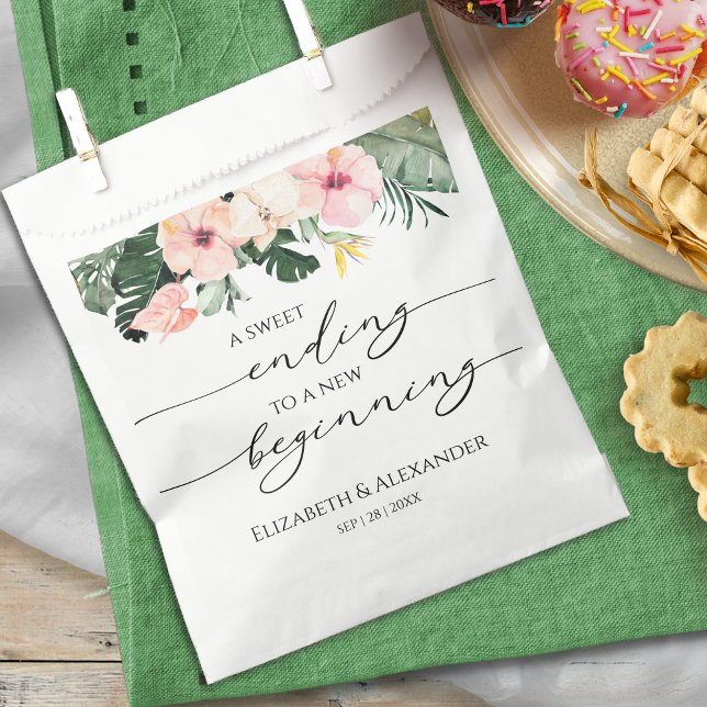 Bolsa De Papel Palm Tropical | Boda de inicio de final dulce (Subido por el creador)