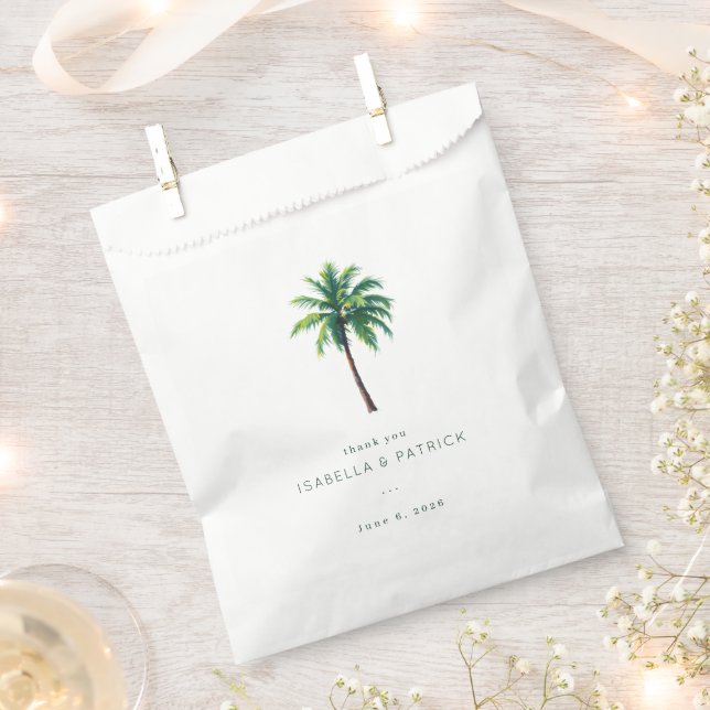 Bolsa De Papel Palma Tropical Verde Agradecida (Cortado)