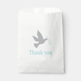 Bolsa De Papel paloma gris con bolso azul para la boda