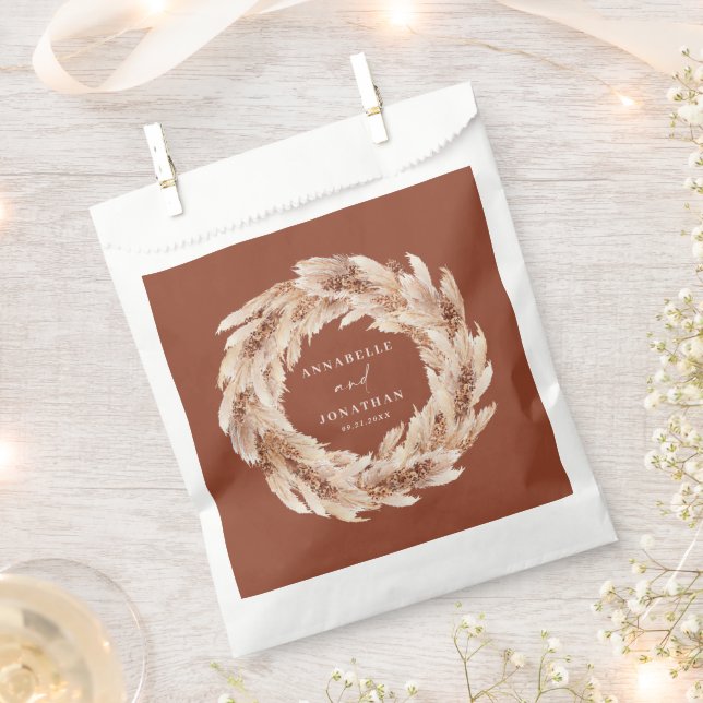 Bolsa De Papel pampas bohemias modernas roya botánica verde azula (Cortado)