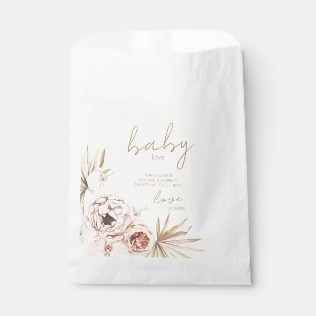 Bolsa De Papel Pampas Grass Boho Bohemian Baby Shower (Anverso)