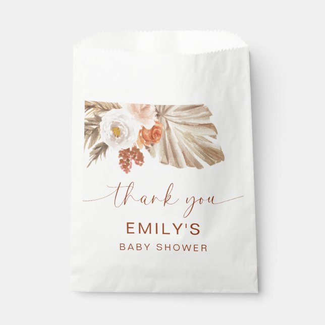 Bolsa De Papel Pampas Grass Boho Gracias Desert Baby Shower (Anverso)