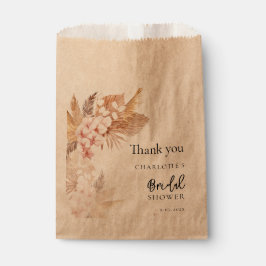 Bolsa De Papel Pampas Grass Pink Floral Gracias Ducha Británica