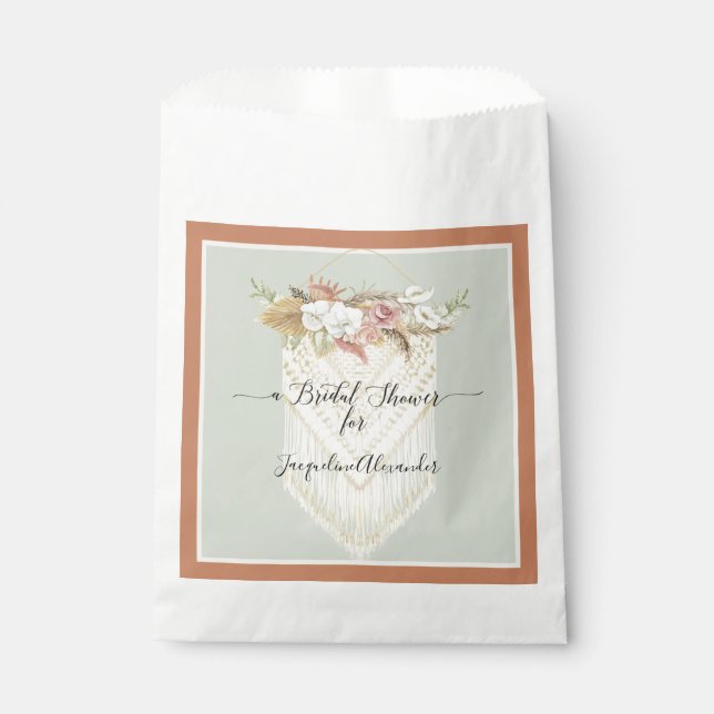 Bolsa De Papel Pampas Grass Terra Cotta Floral Green Bridal (Anverso)