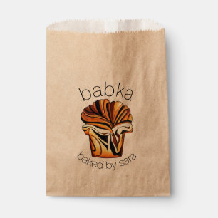Bolsa De Papel Pan Babka Casero Horneado Por De la Cocina De