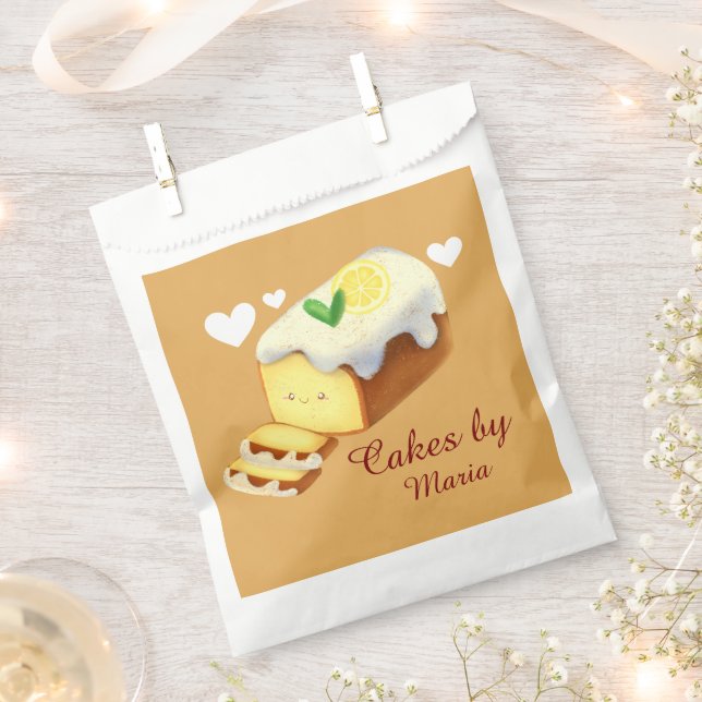 Bolsa De Papel Pan De Pastel De Lemon Loaf Con Hielo (Cortado)