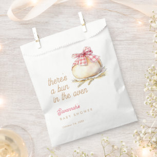 Bolsa De Papel Pan En El Horno Lazo De Cuadro Rosa Cumpleaños Del