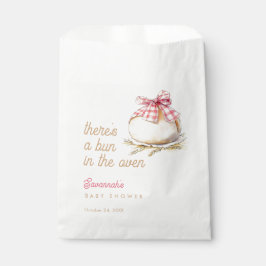 Bolsa De Papel Pan En El Horno Lazo Rosa Gingham Baby Shower