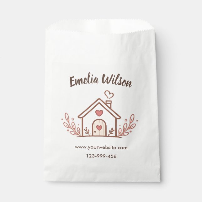Bolsa De Papel Panadería Casera Pink Cottage  (Anverso)