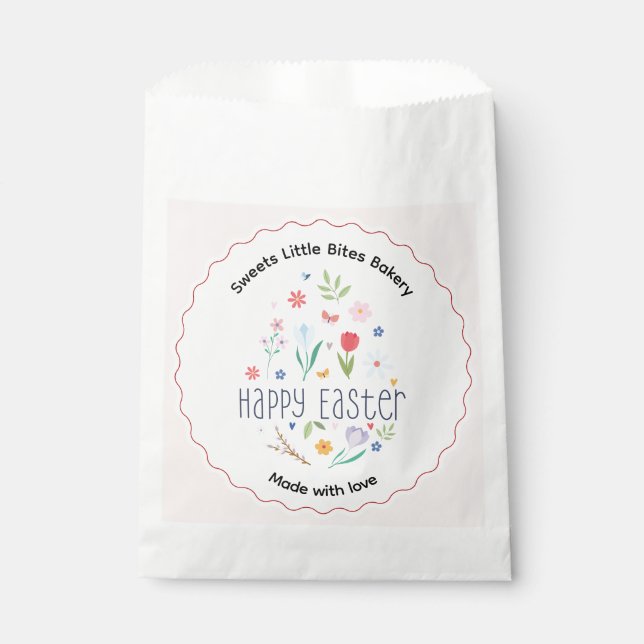 Bolsa De Papel Panadería de Pascua Hecha con Amor (Anverso)