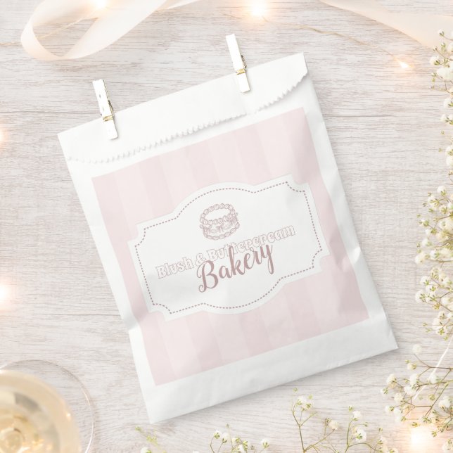 Bolsa De Papel Panadería de Pastel Rosa Personalizado (Cortado)