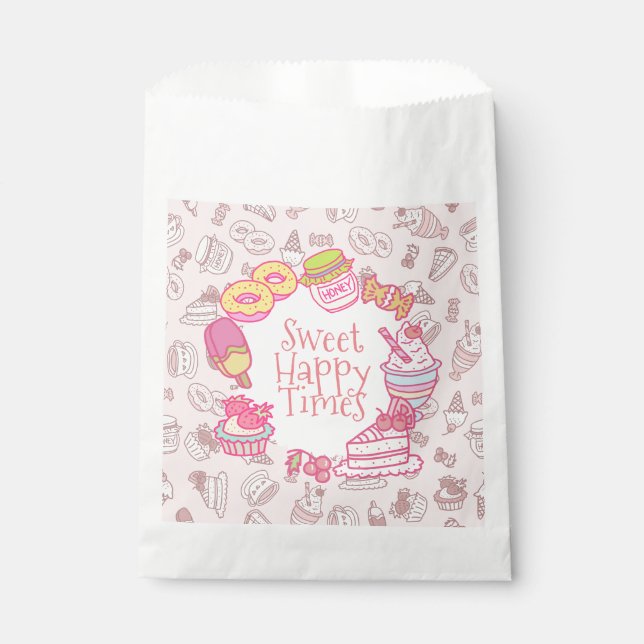 Bolsa De Papel Panadería Dulce y Bebidas Melocotón (Anverso)