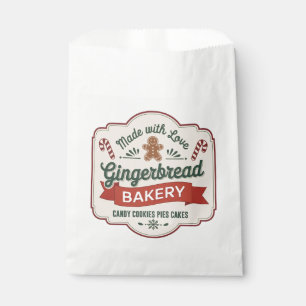 Bolsa De Papel Panadería festiva de pan de jengibre de Navidad
