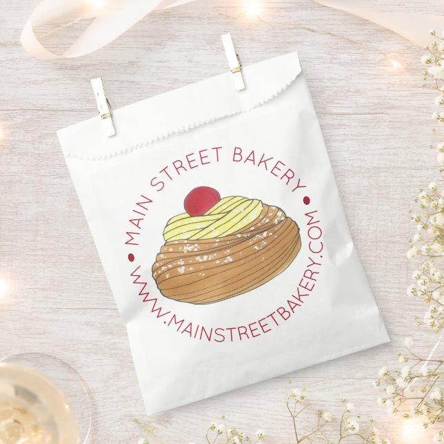 Bolsa De Papel Panadería Italiana Zeppole Fried Pastry Fabricado  (Cortado)