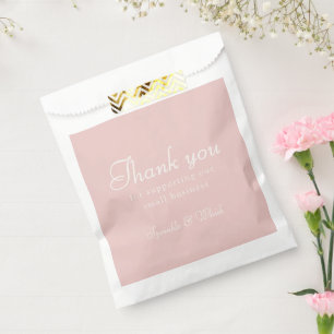 Bolsa De Papel Panadería Retro Rosa y Blanco Gracias