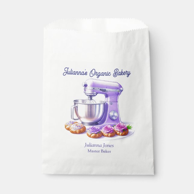 Bolsa De Papel Panadero de panadería mezclador morado  (Anverso)
