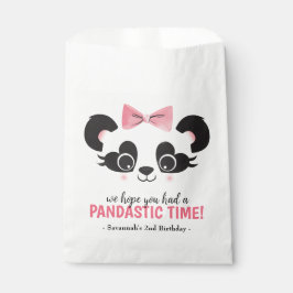 Bolsa De Papel Panda Bear Pink Girls Birday Party