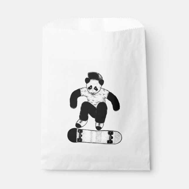 Bolsa De Papel Panda de Skateboarding (Anverso)