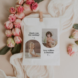 Bolsa De Papel Papel de cumpleaños conjunto de foto de doble arco