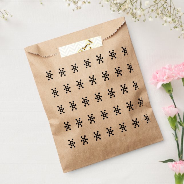 Bolsa De Papel Papel de fiesta con patrón festivo de copos de nie (Sellado)