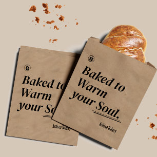 Bolsa De Papel Papel de pan minimalista de panadería Sourdough