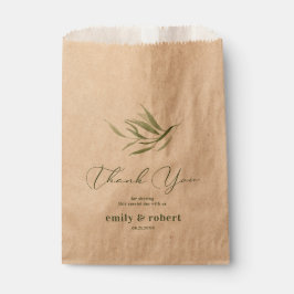 Bolsa De Papel Papel fresco beige del follaje verde turbio