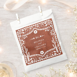 Bolsa De Papel Papel Picado Boda Mexican Terracotta Brown Wedding