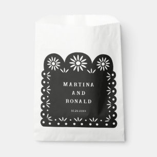 BOLSA DE PAPEL PAPEL PICADO MEXICANO NEGRO