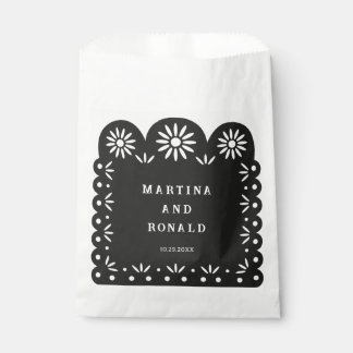 BOLSA DE PAPEL PAPEL PICADO MEXICANO NEGRO