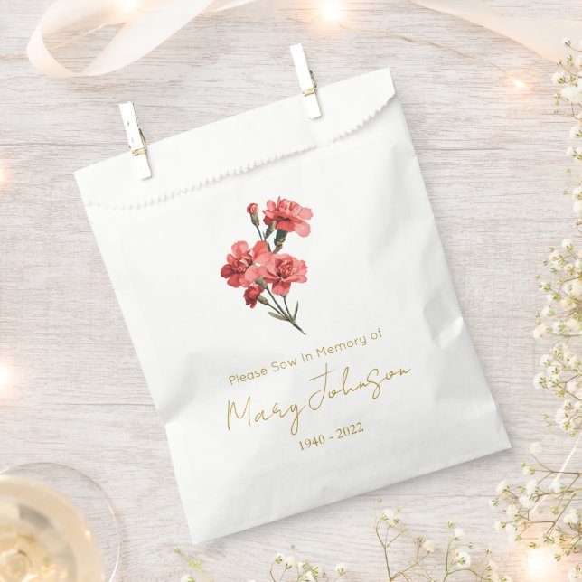 Bolsa De Papel Paquete de semillas de clavel simple Funeral  (Cortado)