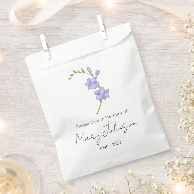Bolsa De Papel Paquete de semillas de Freesia Simple Funeral  (Cortado)