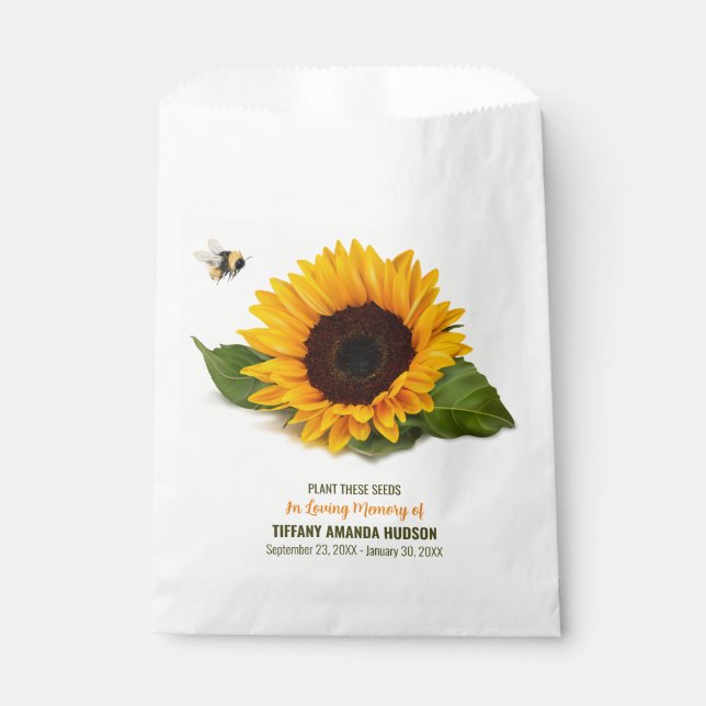 Bolsa De Papel Paquete de semillas de funeral de girasol (Anverso)