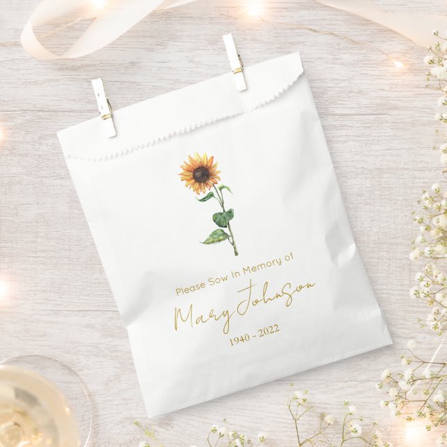 Bolsa De Papel Paquete de Semillas de Girasol Simple Funeral  (Cortado)