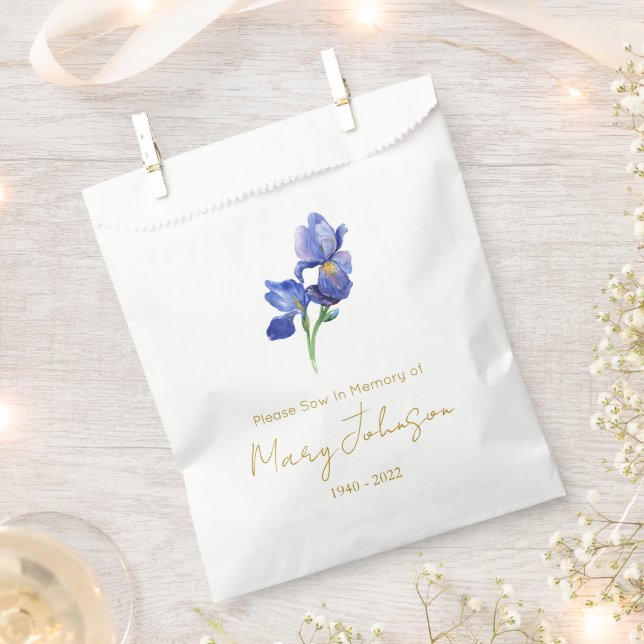 Bolsa De Papel Paquete de semillas de Iris simple Funeral  (Cortado)